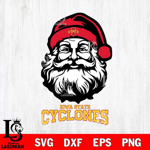 Iowa State Cyclones Santa Claus Christmas Svg dxf eps png pdf file,NCAA svg,Digital Download,Cricut file