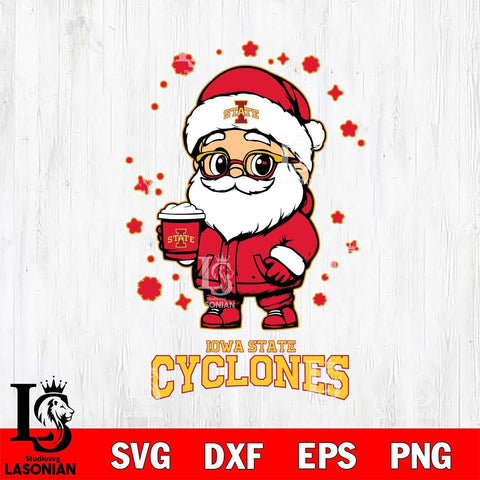 Iowa State Cyclones Santa Claus Coffe Svg dxf eps png pdf file,NCAA svg,Digital Download,Cricut file