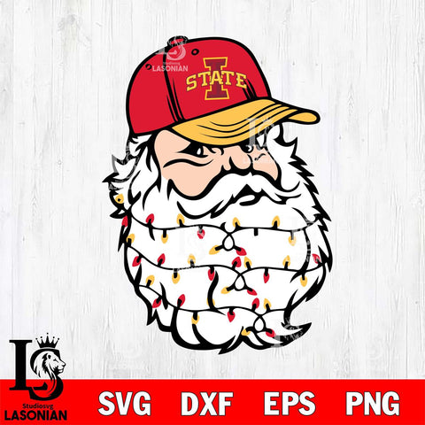 Iowa State Cyclones Santa Claus Face Svg dxf eps png pdf file,NCAA svg,Digital Download,Cricut file