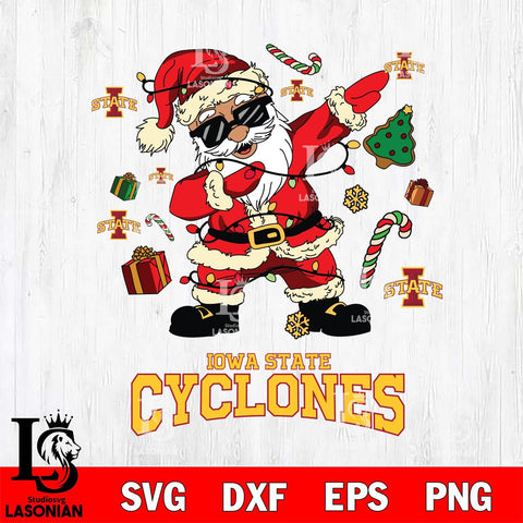 Iowa State Cyclones Santa Claus Football Svg dxf eps png pdf file,NCAA svg,Digital Download,Cricut file