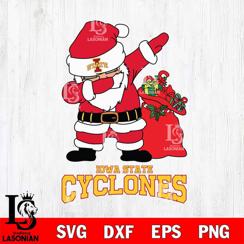 Iowa State Cyclones Santa Dabbing Christmas Svg dxf eps png pdf file,NCAA svg,Digital Download,Cricut file