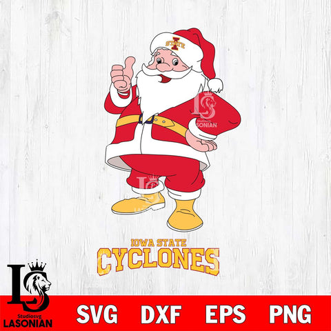 Iowa State Cyclones Santa claus Svg dxf eps png pdf file,NCAA svg,Digital Download,Cricut file