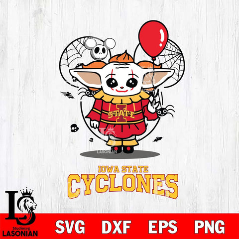 Iowa State Cyclones Stitch Pennywise Halloween Svg Eps Dxf Png File, Digital Download, Instant Download