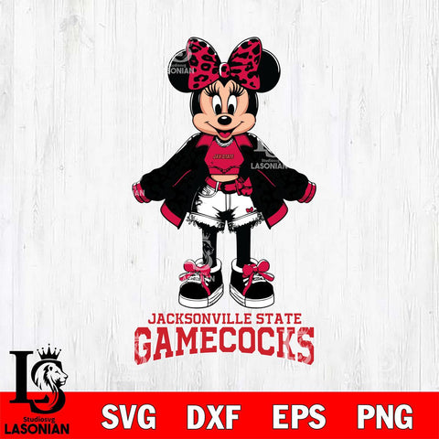 Jacksonville State Gamecocks Style Minnie Disney Svg Eps Dxf Png File, Digital Download, Instant Download