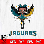 Jacksonville Jaguars Anglel Black Fan Girl Betty Boop Svg Eps Dxf Png File, Digital Download, Instant Download