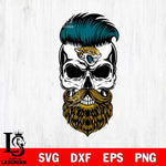 Jacksonville Jaguars Badass Beard Skull SVG