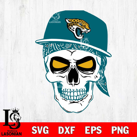 Jacksonville Jaguars Badass Hat Skull SVG