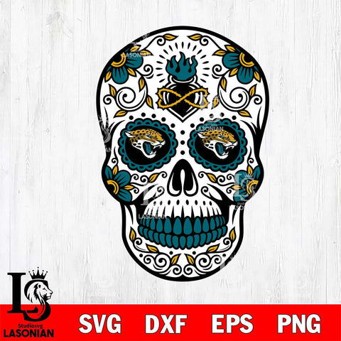 Jacksonville Jaguars Badass Mexico Skull SVG