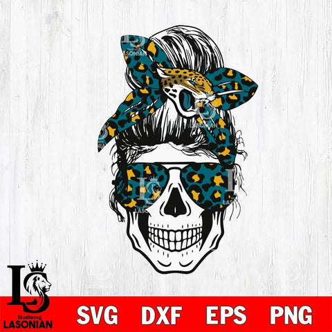 Jacksonville Jaguars Badass Women Skull SVG