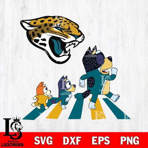 Jacksonville Jaguars Bluey 6 NFL Svg Eps Dxf Png File, Digital Download, Instant Download