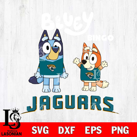 Jacksonville Jaguars Bluey & Bingo 4 Svg Eps Dxf Png File, NFL svg, Digital Download, Instant Download