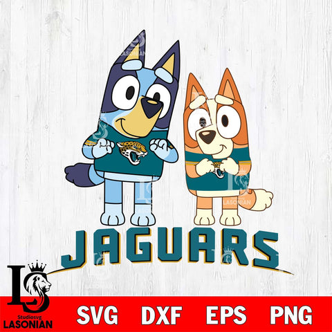 Jacksonville Jaguars Bluey & Bingo 6 Svg Eps Dxf Png File, NFL svg, Digital Download, Instant Download