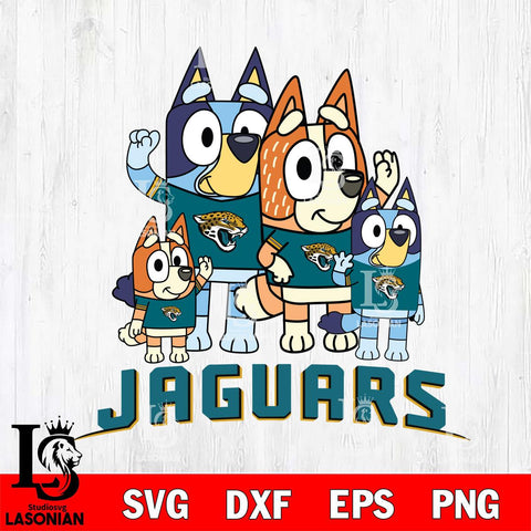 Jacksonville Jaguars Bluey & Bingo 7 Svg Eps Dxf Png File, NFL svg, Digital Download, Instant Download