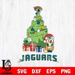 Jacksonville Jaguars Bluey Chilli Christmas Tree Svg Eps Dxf Png File, Digital Download