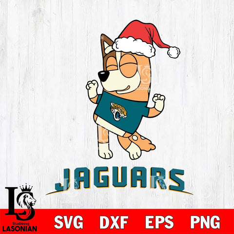 Jacksonville Jaguars Bluey Chilli Happy Christmas Svg Eps Dxf Png File, Digital Download