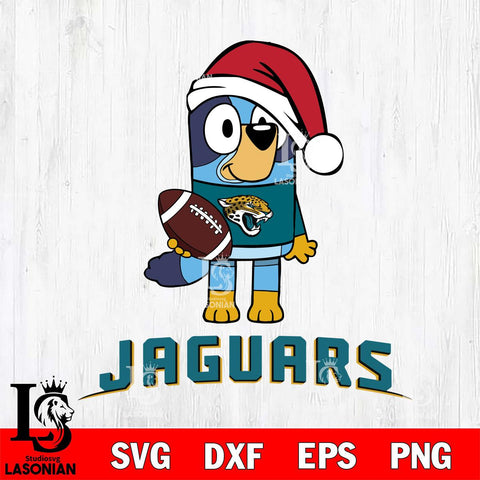 Jacksonville Jaguars Bluey Christmas Svg Eps Dxf Png File, Digital Download