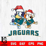 Jacksonville Jaguars Bluey Christmas Holiday Svg Eps Dxf Png File, Digital Download