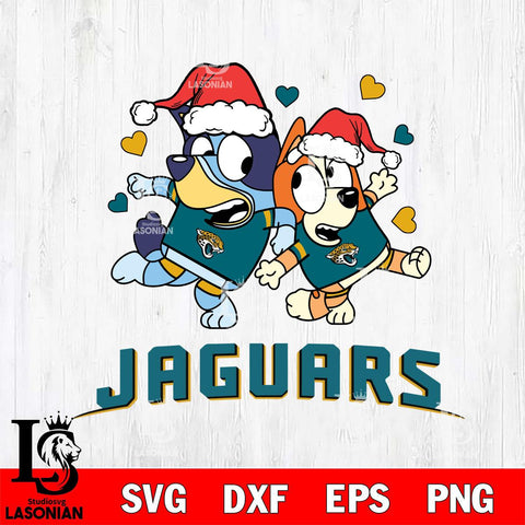 Jacksonville Jaguars Bluey Christmas NFL Svg Eps Dxf Png File, Digital Download