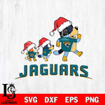 Jacksonville Jaguars Bluey Family Christmas Svg Eps Dxf Png File, Digital Download