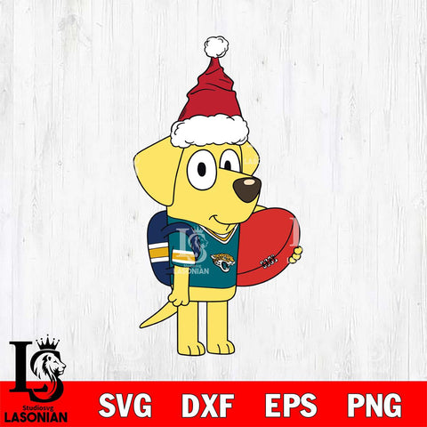 Jacksonville Jaguars Bluey Lucky Christmas Svg Eps Dxf Png File, Digital Download, Instant Download