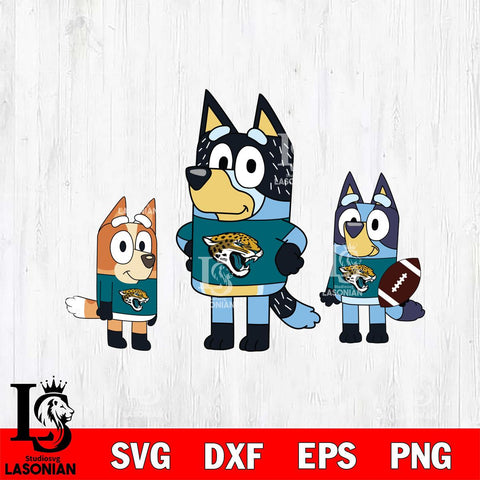 Jacksonville Jaguars Bluey svg , Bluey family NFL Svg Eps Dxf Png File, Digital Download, Instant Download