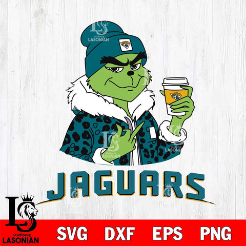 Jacksonville Jaguars Boujee Grinch Leopard Christmas Svg Eps Dxf Png File,Cricut svg files, Digital Download, Instant Download