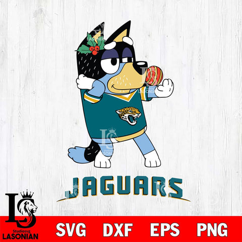 Jacksonville Jaguars Christmas Bluey Bandit Heeler Svg Eps Dxf Png File,Cut Svg Files, Digital File, Sublimation