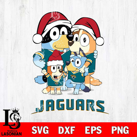 Jacksonville Jaguars Christmas Bluey Family Sport Svg Eps Dxf Png File,Cut Svg Files, Digital File, Sublimation