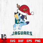 Jacksonville Jaguars Christmas Bluey Santa Claus Svg Eps Dxf Png File,Cut Svg Files, Digital File, Sublimation