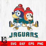 Jacksonville Jaguars Christmas Bluey & Bingo Sit Svg Eps Dxf Png File,Cut Svg Files, Digital File, Sublimation