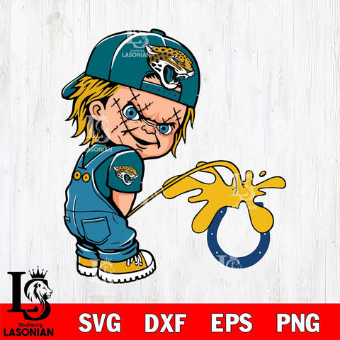 Jacksonville Jaguars Chucky Piss On Indianapolis Colts Svg Eps Dxf Png File, Digital Download, Instant Download