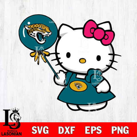 Jacksonville Jaguars Cute Hello Kitty 2 Svg Eps Dxf Png File, Digital Download, Instant Download