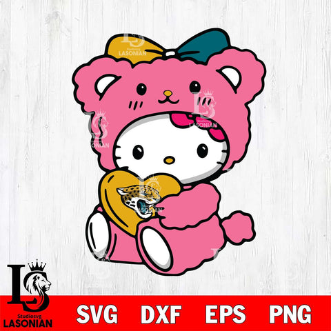 Jacksonville Jaguars Cute Hello Kitty 3 Svg Eps Dxf Png File, Digital Download, Instant Download