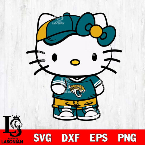 Jacksonville Jaguars Cute Hello Kitty Football 2 Svg Eps Dxf Png File, NFL svg, Digital Download, Instant Download