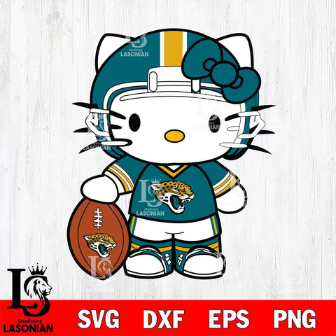 Jacksonville Jaguars Cute Hello Kitty Football 3 Svg Eps Dxf Png File, NFL svg, Digital Download, Instant Download