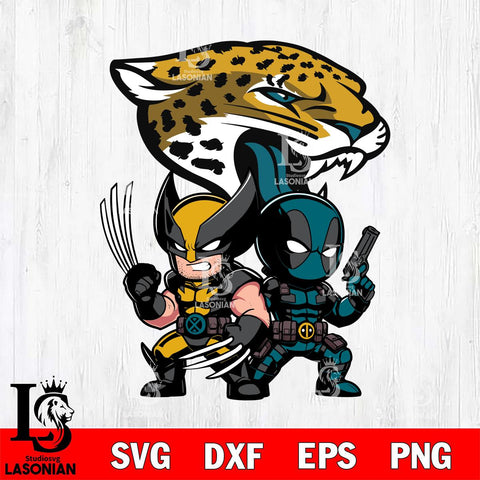 Jacksonville Jaguars Deadpool And Wolverine Svg Eps Dxf Png File, Digital Download, Instant Download