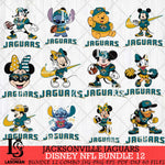 Jacksonville Jaguars Disney NFL Bundle Svg PNG 12 Svg Eps Dxf Png File, Digital Download