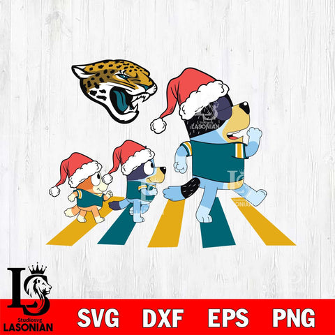 Jacksonville Jaguars Family Bluey Walking Christmas Svg Eps Dxf Png File, Digital Download, Instant Download