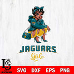 Jacksonville Jaguars Fashion Black Fan Girl Betty Boop Svg Eps Dxf Png File, Digital Download, Instant Download