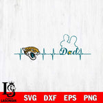 Jacksonville Jaguars Father Heart Beat Svg Eps Dxf Png File, Digital Download, Instant Download