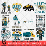 Jacksonville Jaguars Fathers Day NFL Bundle 12 Svg Eps Dxf Png File, Digital Download, Instant Download