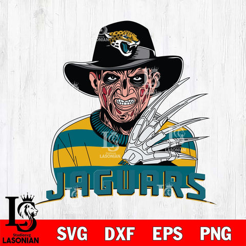 Jacksonville Jaguars Freddy Krueger Horror Halloween Svg Eps Dxf Png File, Digital Download, Instant Download