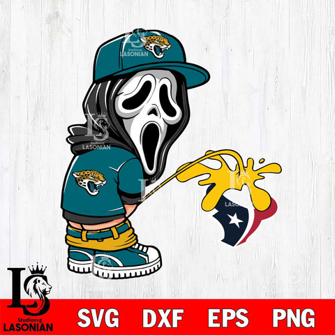 Jacksonville Jaguars Ghostface Piss On Houston Texans Svg Eps Dxf Png File, Digital Download, Instant Download