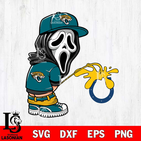 Jacksonville Jaguars Ghostface Piss On Indianapolis Colts Svg Eps Dxf Png File, Digital Download, Instant Download