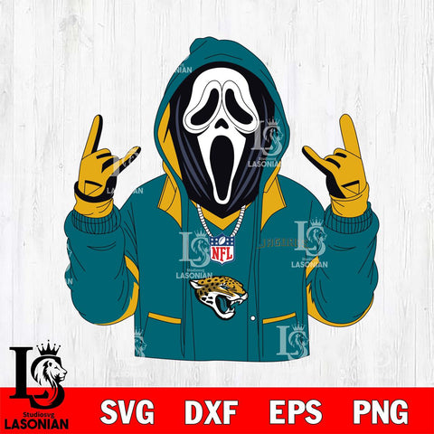 Jacksonville Jaguars Ghostface Scream Football Halloween Svg Eps Dxf Png File, Digital Download, Instant Download