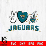 Jacksonville Jaguars Gnomes Peace & Love Svg Eps Dxf Png File, Digital Download, Instant Download