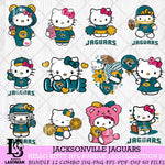 Jacksonville Jaguars Hello Kitty Bundle 12 SVG Svg Eps Dxf Png File, Digital Download, Instant Download