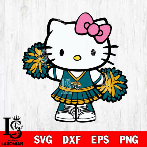 Jacksonville Jaguars Hello Kitty Cheerleader 11 Svg Eps Dxf Png File, Digital Download, Instant Download