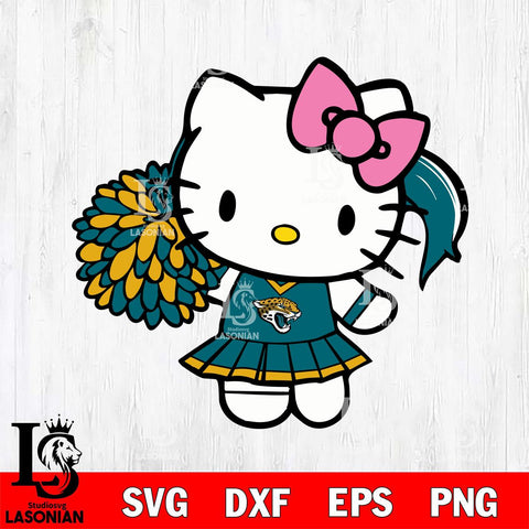 Jacksonville Jaguars Hello Kitty Cheerleader 12 Svg Eps Dxf Png File, Digital Download, Instant Download