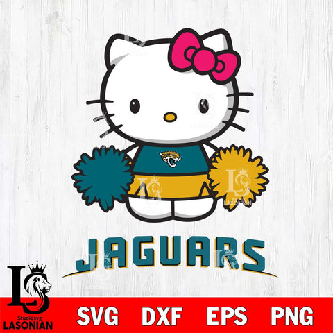 Jacksonville Jaguars Hello Kitty Cheerleader 2 Svg Eps Dxf Png File, Digital Download, Instant Download